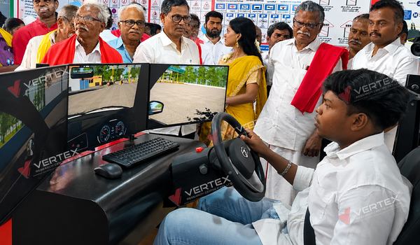 vertex-advanced-driving-simulator-at-rainbow-driving-school-theni.-the-platform-designed-to-enhance-the-quality-of-training-education-and-llr-practice-for-the-beginners.